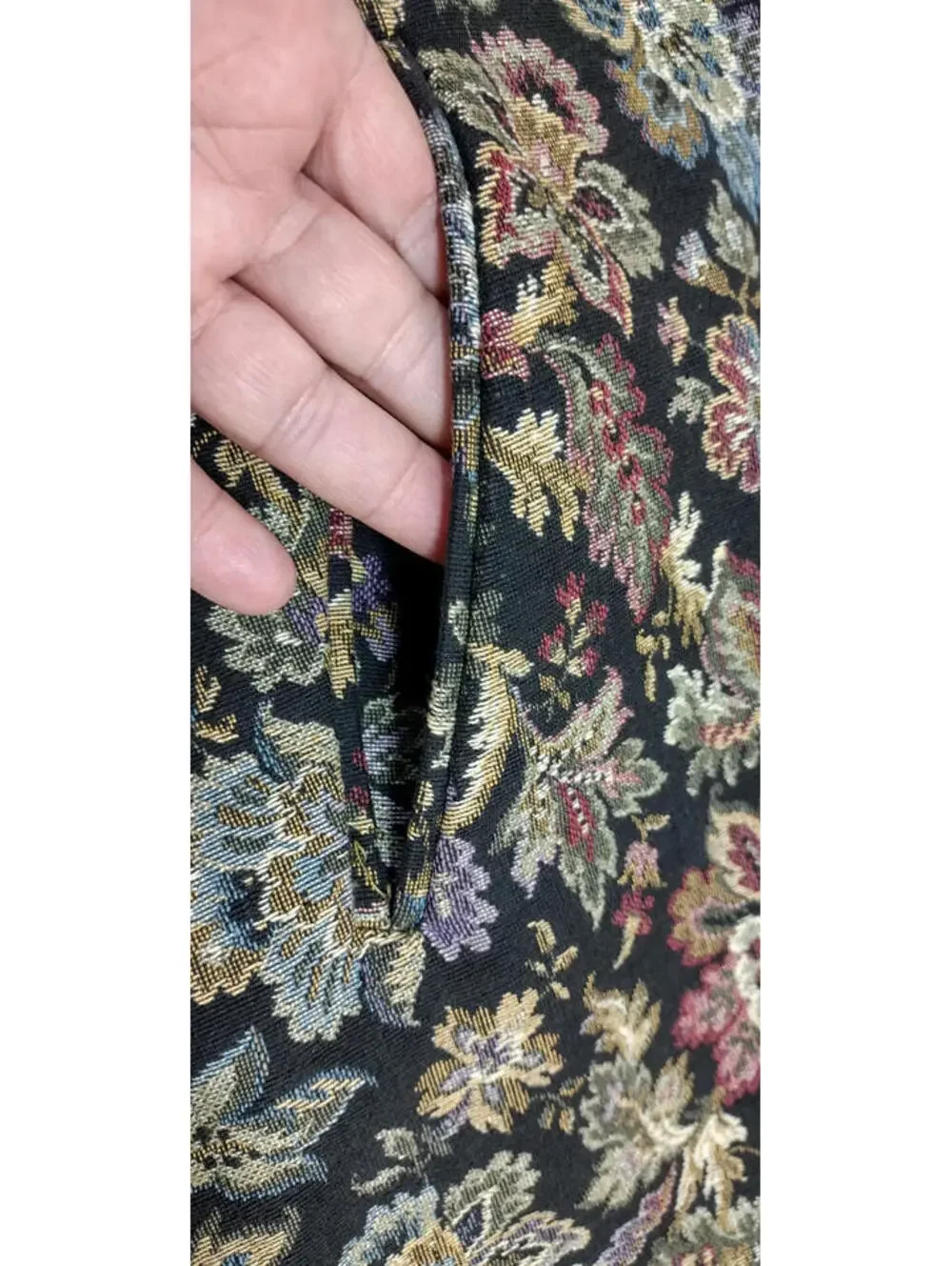 Vintage Tapestry Boho Coat Wide Collar Victorian Chic Lavender Burgundy S/ Med - Picture 16 of 16